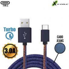 Cabo USB Type C Turbo Jeans 3.0A X-Cell XC-CD-33